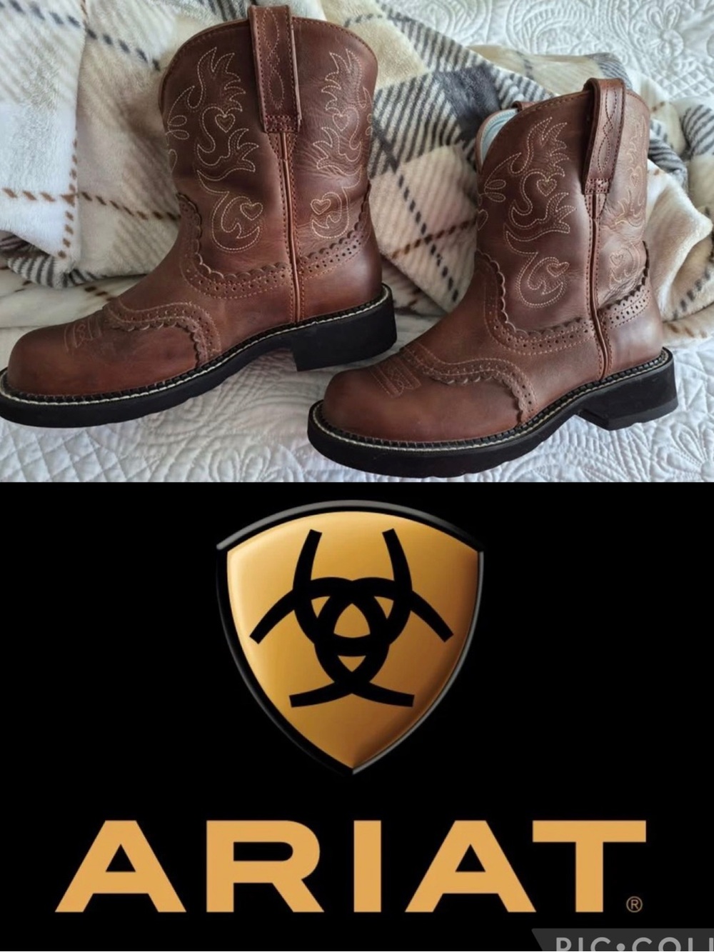 ARIAT FATBABY SADDLE BOOTS IN BROWN size 9 EUC - Picture 3 of 17